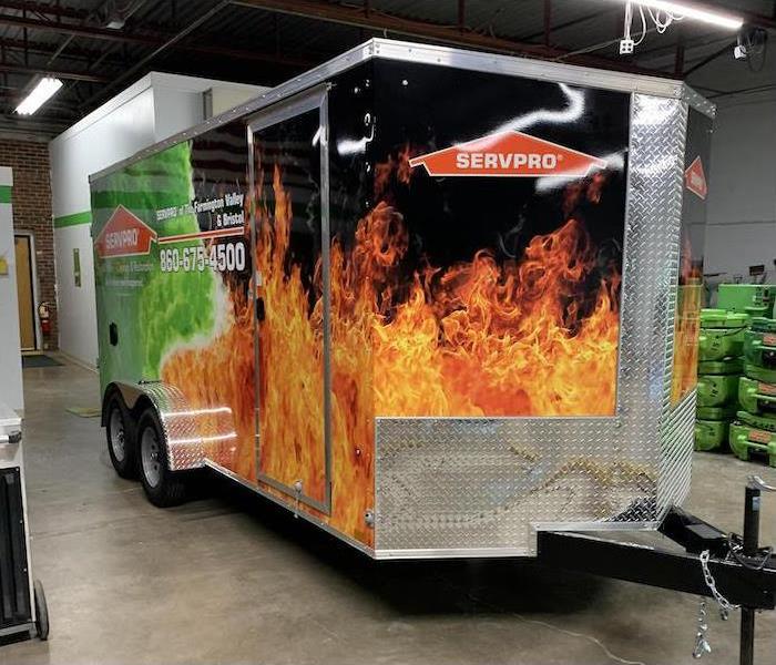 SERVPRO trailer in a warehouse