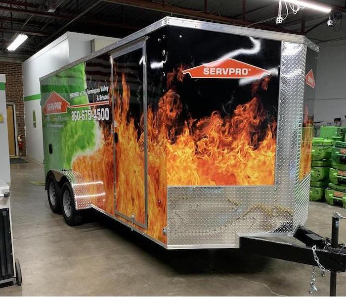 SERVPRO trailer in a warehouse